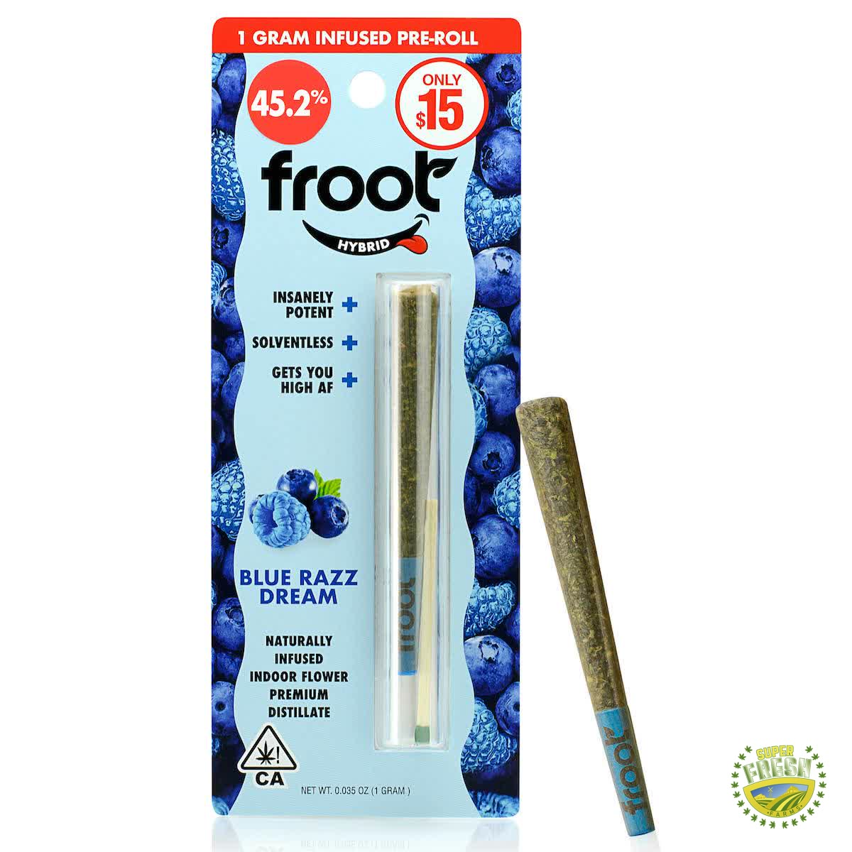 Froot Blue Razz Dream Infused 1g Pre-roll