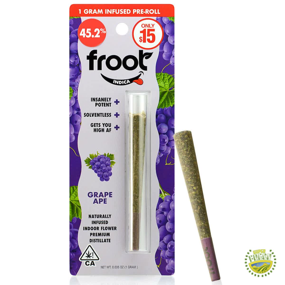 Froot Grape Ape Infused 1g Pre-roll