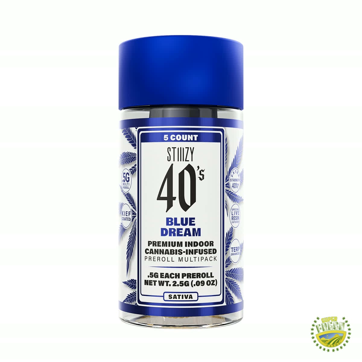 Infused 40's Blue Dream Preroll 5pk 2.5g