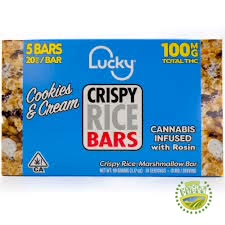 Lucky Crispy Rice Bars with Rosin Cookies and Cream