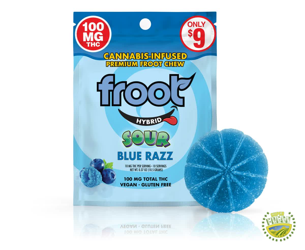Sour Blue Razz Gummy 100mg Single Cut
