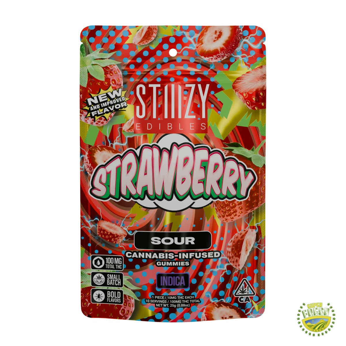 Sour Strawberry Gummies 10x10 100mg